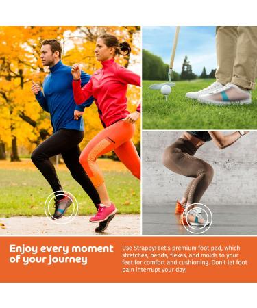 StrappyFeet Foot Pads - Pain Relief for Ball & Bottom of Foot - Reusable Corn, Callus, Blister Pad - Diabetic Foot Care - 1 Piece - Buy Online on GoSupps.com