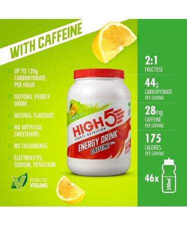 HIGH5 Citrus Caffeine Energy Hydration Drink 2.2kg - Carbohydrates & Electrolytes Mix - Buy Online on GoSupps.com