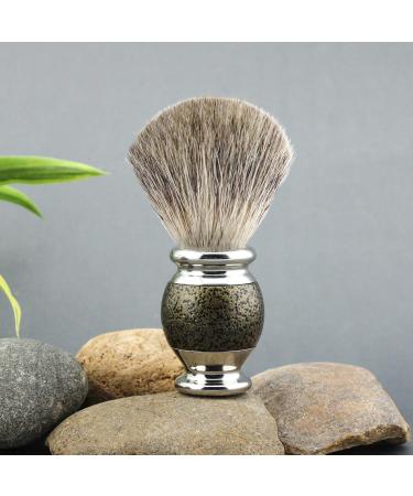 Antique Look Men's Shaving Set - Pure Black Badger Brush DE Safety Razor Stand Bowl & Soap | Perfect Gift for Grooming Enthusiasts - Buy Online on GoSupps.com
