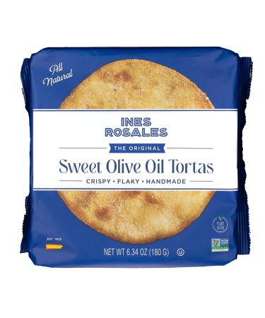 Ines Rosales Original Sweet Olive Oil Tortas (Tortas de Aceite Originales) 6.34 Oz (180 g) pack, contains six Fine Mediterranean Crisps (Tortas) individually wrapped (Pack of 1) 6.34 Ounce (Pack of 1)