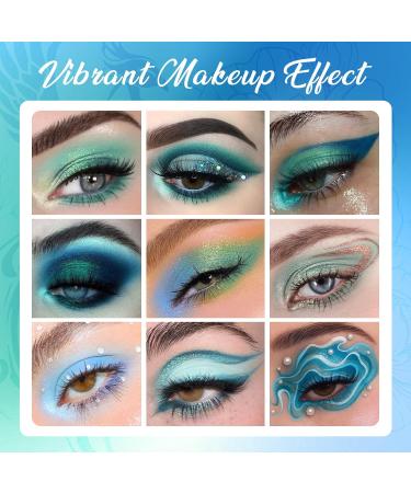 UCANBE Eyeshadow Palette – Shimmer Matte Glitter Metallic Cool Tones Shades 15 Color - Azure Phoenix - Buy Online on GoSupps.com