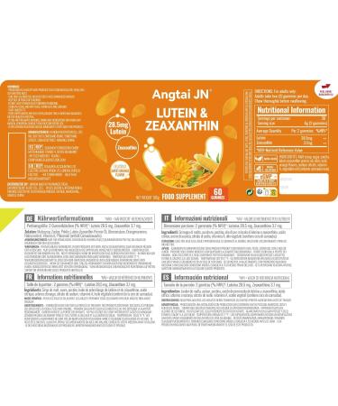 Angtai JN Lutein Gummies Eye Health Supplement with Zeaxanthin & Vitamin A Blue Light Protection Orange Flavor Supports Vision Care for Adults Vegan Non-GMO Gluten Free (60 Count) - Buy Online on GoSupps.com