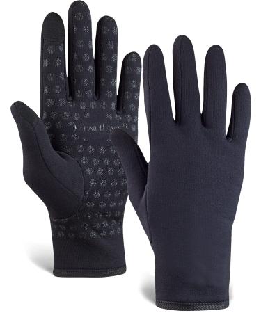 TrailHeads Womens Running Gloves | Touchscreen Gloves | Power Winter Running Accessories Solid Black Small