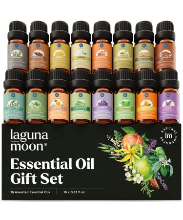 Essential Oils Set - 16 Pcs Organic Premium Grade Home Essentials Oils - for Diffusers, Fragrance, Scents for Candle Making, Soap, Slime - Natural Aromatherapy Oils for Skin & Hair - Home, Office, Car 16-Pack | Organic Essential Oils Set - Floral
