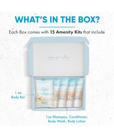 Shoppe All-in-Kit | Aqua Organics 75-Piece Amenity Kit | Bulk 1oz Travel Size Toiletries for Hotels AirBnBs & Vacation Rentals - Buy Online on GoSupps.com