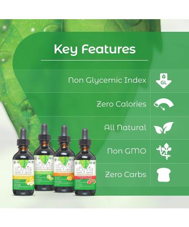 CRAVESTEVIA - 4 Pack Bundle - Fresh Fruit Bundle Strawberry Lime Orange & Banana - All Natural Liquid Stevia Drops - Organic Stevia Sweetener Extracted from the Herb Stevia Rebaudiana - Buy Online on GoSupps.com
