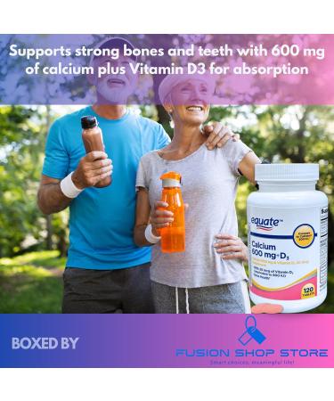 Calcium 600 mg with Vitamin D3- Tablets 120 Count (Pack of 1) Boxed by Fusion Shop Store - Buy Online on GoSupps.com