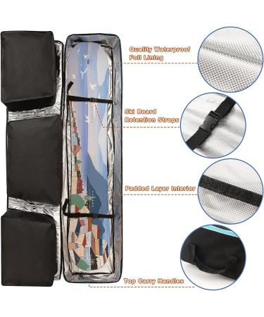 AUSROOB 160 CM Padded Snowboard Bag with Storage Compartments - Ideal for Ski, Snowboard, Goggles, Gloves - Perfect for Travel and Outdoor Activities - Buy Online on GoSupps.com