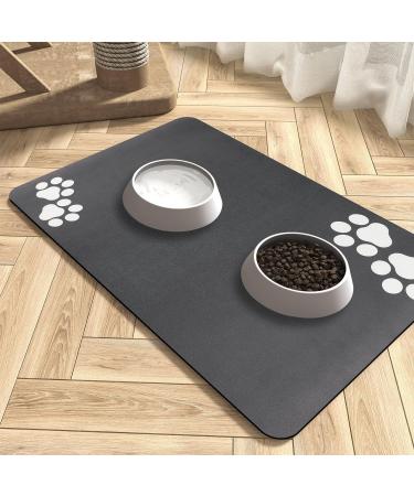 Yokupotac Non-Slip Dog Bowl Pad | Super Absorbent Mat for Cats & Dogs | 50x30 cm Gray Feeding Underlay - Buy Online on GoSupps.com