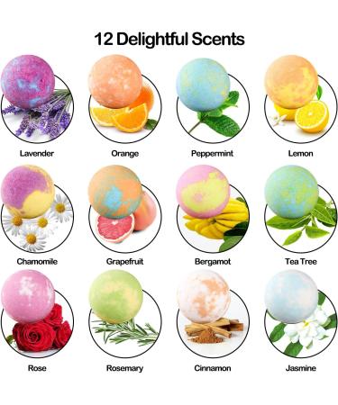12 Pack Natural Handmade Bubble Bath Bombs - Perfect Gift for Birthday, Valentines, Mothers Day, Anniversary - For Women, Wife, Girlfriend - Christmas Gift Idea - Buy Online on GoSupps.com