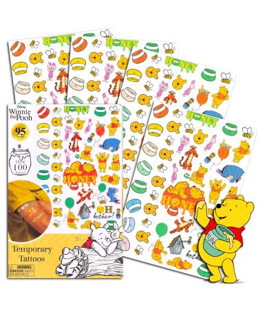 Disney Winnie the Pooh Tattoos Bundle   100+ Pooh Tattoos Temporary for Kids Party Favors | Pooh Temporary Tattoos Party Supplies