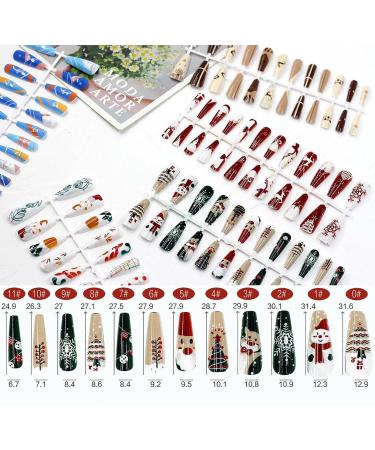 Christmas Press On Nails - Cute Christmas Decor Press On Nails Gentle Fake Nails Christmas Accessories Reusable with Santa Snowflake Bell Snowman Shakven - Buy Online on GoSupps.com