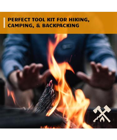 Bushcraft Survival Fire Starter Kit w/ Backpacking Multitool | Flint Steel Striker | Waterproof Ferro Rod Tool & Firestarter for Campfires | Includes Jumbo Tinder Rope - Buy Online on GoSupps.com