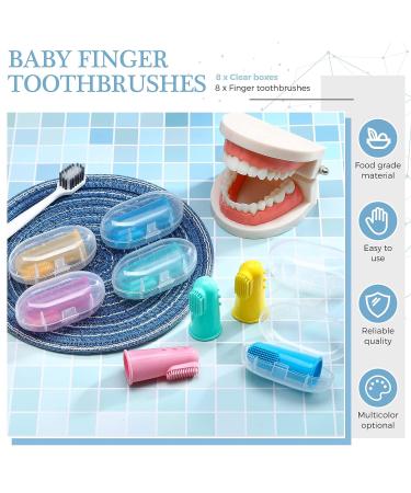 Zopeal 16 Pieces Baby Finger Toothbrush Set for Infant & Toddler | Silicone Soft Bristles for Teething & Oral Care | Training & Massaging - Buy Online on GoSupps.com
