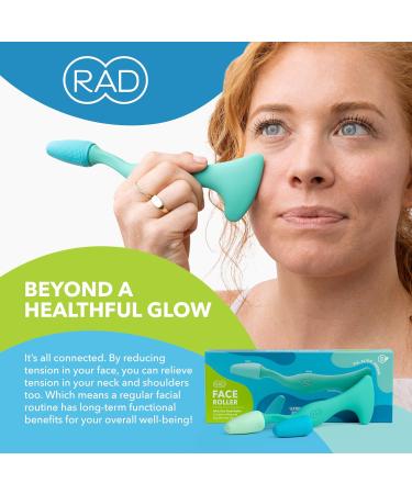 RAD Facial Roller - 2-in-1 Jade Roller & Gua Sha Tool | Silicone Handle for Skin Care & Massage Therapy | Shop Internationally - Buy Online on GoSupps.com