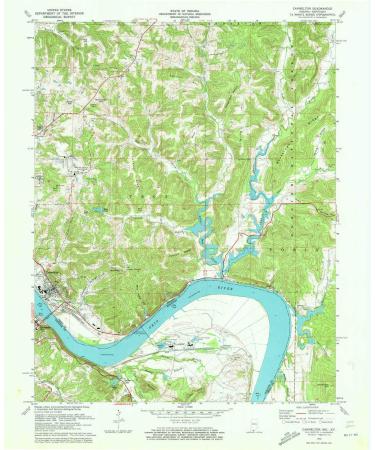YellowMaps Cannelton in topo map, 1:24000 Scale, 7.5 X 7.5 Minute, Historical, 1970, Updated 1972, 26.9 x 22 in Regular Paper