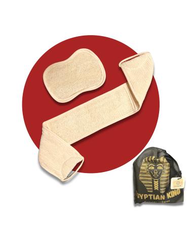 Extra Long Natural Egyptian Loofah Exfoliating Back Scrubber & Sponge Pad for Body  Deep Clean & Invigorate Your Skin  for Men and Women