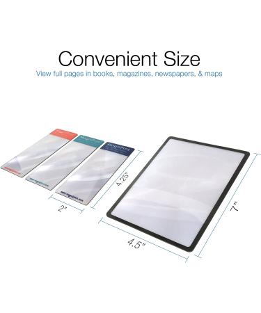 MagniPros Premium 3X Page Magnifying Lens with 3 Bonus Bookmark Magnifiers - Ideal for Reading Small Prints, Low Vision Aids, and Solar Projects - Buy Online on GoSupps.com