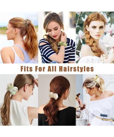 Cute Satin Hair Scrunchies - 10 Pack Floral Mini Scrunchies for Women and Girls in Sage Green, White, Pink - Soft Silk Like Elastic Hair Ties - Buy Online on GoSupps.com