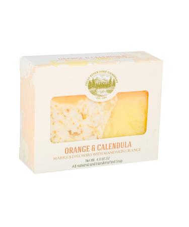 Orange Calendula Oil Soap (4oz) - Handmade Bar with Orange Yuzu, Essential Oils, and Flower Petals - Organic & All-Natural | Falls River Soap Co - Buy Online on GoSupps.com