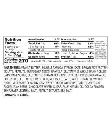 PBfit Peanut Butter Cocoa Drizzle Energy Bars 12g Protein 5g Fiber Gluten Free Vegan Plant-Based Non-GMO 2.1 Oz (Pack of 12) - Buy Online on GoSupps.com