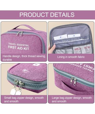 Mecctuck Large Capacity Medication Pocket | 2-Piece Travel Pharmacy & First Aid Bag | Medical Storage for Home Office & Outdoor Use - Purple - Buy Online on GoSupps.com
