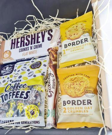 Inside the Box Gifts Coffee Gift Box with Biscuits and Chocolates (Coffee with Biscuits Sweets & Chocolate Flat Box) | Birthday Thank you Thinking of You Gift idea for Wife Mum Friend - Buy Online on GoSupps.com