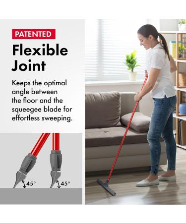 Tyroler Bright Tools Heavy Duty Floor Squeegee 100% Silicone Blade 45 Cm with Flexible Joint for Better Sweeping 4 Part Handle 140cm Multi-Surface Design Dries Floors Quickly Without Water Spots - Buy Online on GoSupps.com
