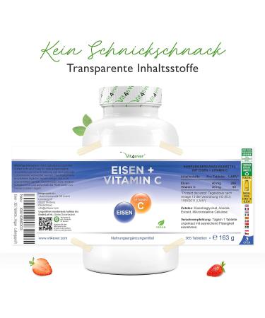 Buy Iron 365 Tablets - 40mg Pure Iron + Vitamin C - Vegan Iron Bisglycinate - Lab Tested - Premium Quality - Buy Online on GoSupps.com