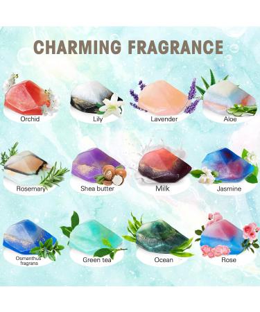 Buy Loopeer 12 Pieces Gemstone Soap - Organic Fragrance Soap Bars for Bath & Body | Perfect Gift for Men & Women Birthday & Christmas - Buy Online on GoSupps.com