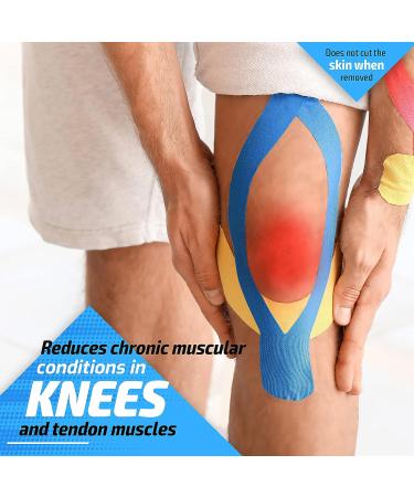 Physix Gear Sport Kinesiology Tape - Waterproof Muscle Support Adhesive - 2in x 16.4ft Roll - Therapeutic Aid for Injury Recovery - Blue (1 Pack) - Buy Online on GoSupps.com