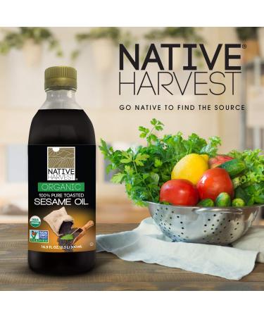 Native Harvest Organic Non-GMO Sesame Oil, 500ML (16 FL OZ) Sesame 16.9 Fl Oz (Pack of 1)