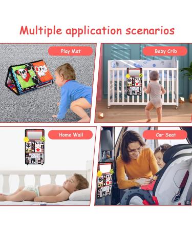 Leadstar Baby Mirror Toys - Foldable Prone Position Toys for Newborns | Black & White Contrast | Perfect Gift for 0-12 Month Girls - Buy Online on GoSupps.com