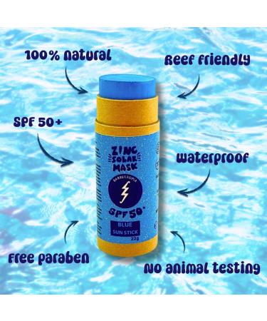 KISSLAND COSMETIC SL Barreltopia Surf Stick Sun Cream Face 50+ Zinc Blue Crayons Sun Cream Face SPF 50 Sunscreen Waterproof Eco Natural - Buy Online on GoSupps.com