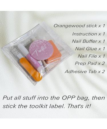 LIGHT RAIN Press on Nail Kit - 50 pcs with 2g Nail Glue, Adhesive Tabs, Mini Buffer, File, Sticks, Prep Pad & Instructions - Salon Quality | Includes OPP Bag & Sticker - Buy Online on GoSupps.com