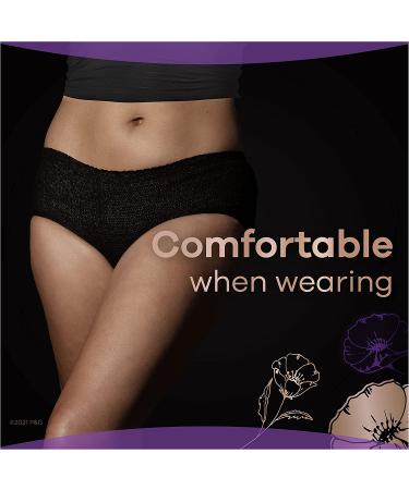 Always Discreet Boutique Incontinence & Postpartum Underwear, Large, Black - 20 Count - Buy Online on GoSupps.com