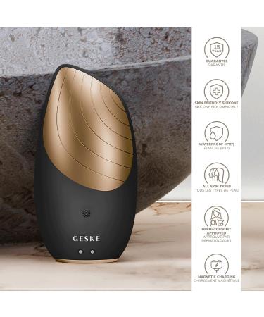 Geske SmartAppguided Sonic Thermo Facial Brush - 6 in 1 Skin Cleaning & Face Massage Device | Electric Grey Cleaning Brush with Heat Function - Buy Online on GoSupps.com