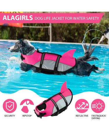 ALAGIRLS Dog Costume Life Jacket - Pink & Gray for Swimming Beach & Boating | Sizes 55-68cm - Buy Online on GoSupps.com