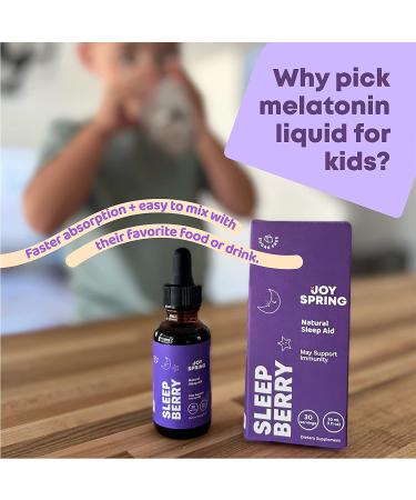 SleepBerry Kids Melatonin with Elderberry & Vitamin D - Natural Liquid Sleep Support for Children - 60 Servings 2 Fl Oz - Buy Online on GoSupps.com