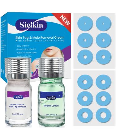 Upgrade Skin Tag Remover - Skin Tag Removal Kit with 36 Skin Shields & Repair Lotion for Men & Women - at-Home Skin Tag and Mole Corrector Set - Safe and Effective White