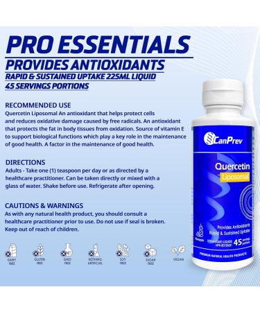 CanPrev Liposomal Quercetin 225ml Pineapple Flavor - Supports Immune & Cardiovascular Health Supplement for Antioxidant Healthy Blood Pressure & Circulation Liquid Quercetin for Enhanced Absorption - Buy Online on GoSupps.com