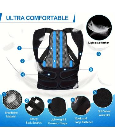 Black Breathable Posture Corrector for Women | Adjustable Lumbar Support Belt for Back Pain | Ideal for Kids Adults & Students (L) - Shop Now - Buy Online on GoSupps.com
