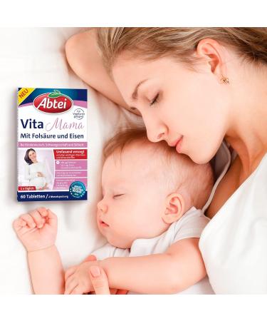Abbey Vita Mama - Dietary Supplements for Conception Pregnancy & Breastfeeding | Essential Vitamins & Minerals | Vegetarian | 60 Tablets - Buy Online on GoSupps.com