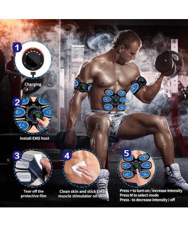 Buy EMS Abdominal Muscle Trainer - 6 Modes & 15 Intensities Full Body Coach with 10 Replacement Pads - Fast & Effective Belly Workout - International Shipping - Buy Online on GoSupps.com