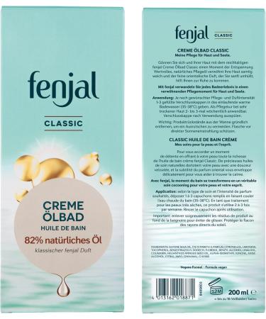 Fenjal Creme Oilbad Classic - Moisturizing Vegan Skin Care Oil Bath for Dry & Sensitive Skin 200 ml - Buy Online on GoSupps.com