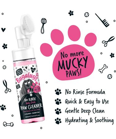 BUGALUGS Dog Paw Cleaner No Rinse Foam Cat & Dog shampoo with Silicone Brush Head waterless grooming products. Travel friendly paw cleaner for dogs defeat muddy paws on the go (Baby Fresh) - Buy Online on GoSupps.com