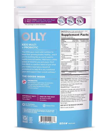 OLLY Kids Multivitamin + Probiotic Gummy | Berry Flavored Chewables for Digestive Support | 120 Count Pouch - Buy Online on GoSupps.com