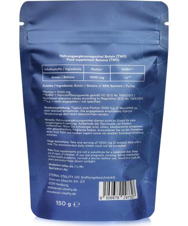 Buy Betain TMG Powder 300g (2x150g Bags) | 99.5% Pure | Supports Homocysteine Metabolism | Heart & Liver Health | Sustainable Shipping Worldwide - Buy Online on GoSupps.com