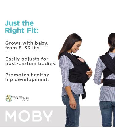 Moby Wrap Baby Carrier | Classic | Baby Wrap Carrier for Newborns & Infants | #1 Baby Wrap | Go to Baby Gift | Keeps Baby Safe & Secure | Adjustable for All Body Types | Perfect for Mom & Dad | Black - Buy Online on GoSupps.com