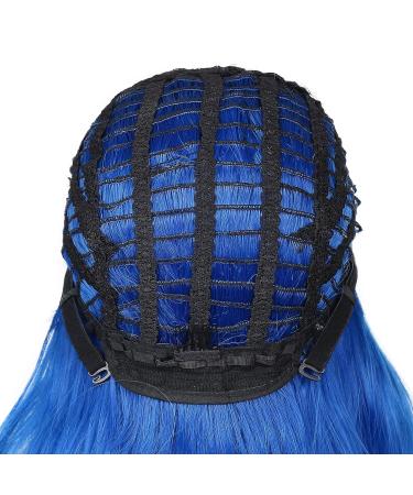 HANNE Long Hair Body Wave Ombre Bluish Teal Blue Wig | 3 Tone Colors | Heat Resistant Synthetic Hair | Navy Blue Wig for Black and White Women - Buy Online on GoSupps.com